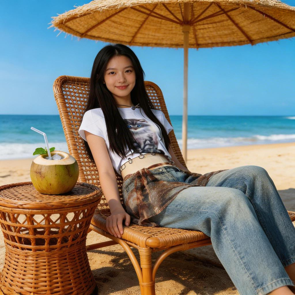 Milyfashion Mùa Hè Gạc Tie-Dye In Hình Mông Rèm Wasteland Phong Cách Lớp Đi Biển Một Mảnh Váy Nữ Bên Biển Mặc