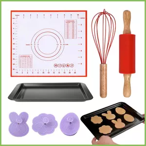 Cán Pin Phục Sinh Không Dính Bánh Ngọt Con Lăn Cán Pin Thảm Với Thỏ Thiết Kế Trứng Cho Bánh Quy Nhà Bếp Bánh Mì gelhvn
