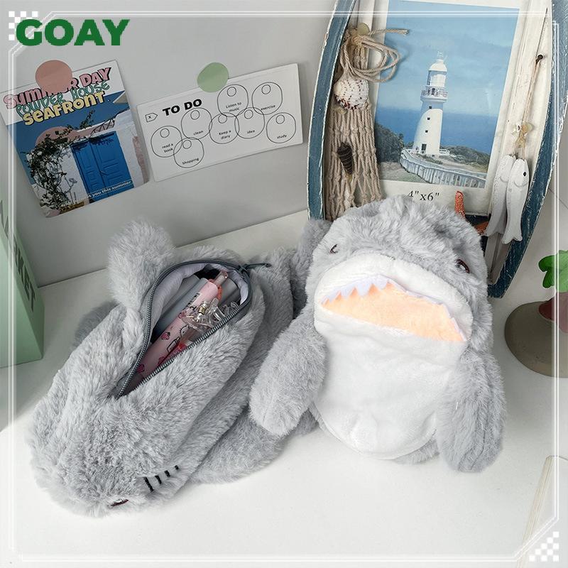 GOAY Dễ Thương Sang Trọng Đại Dương Cá Mập Hộp Đựng Mỹ Phẩm Di Động Dung Tích Lớn Bút Túi Văn Phòng Phẩm Hộp Bảo Quản Đồ Dùng Văn Phòng Học Tập VN
