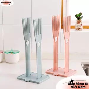 Giá phơi găng tay NORDICLIFE, Giá đỡ máy sấy găng tay màu xanh / hồng có thể tái sử dụng, Nhựa đa chức năng Sử dụng hàng ngày Găng tay có thể tháo rời Giá đỡ nhà bếp
