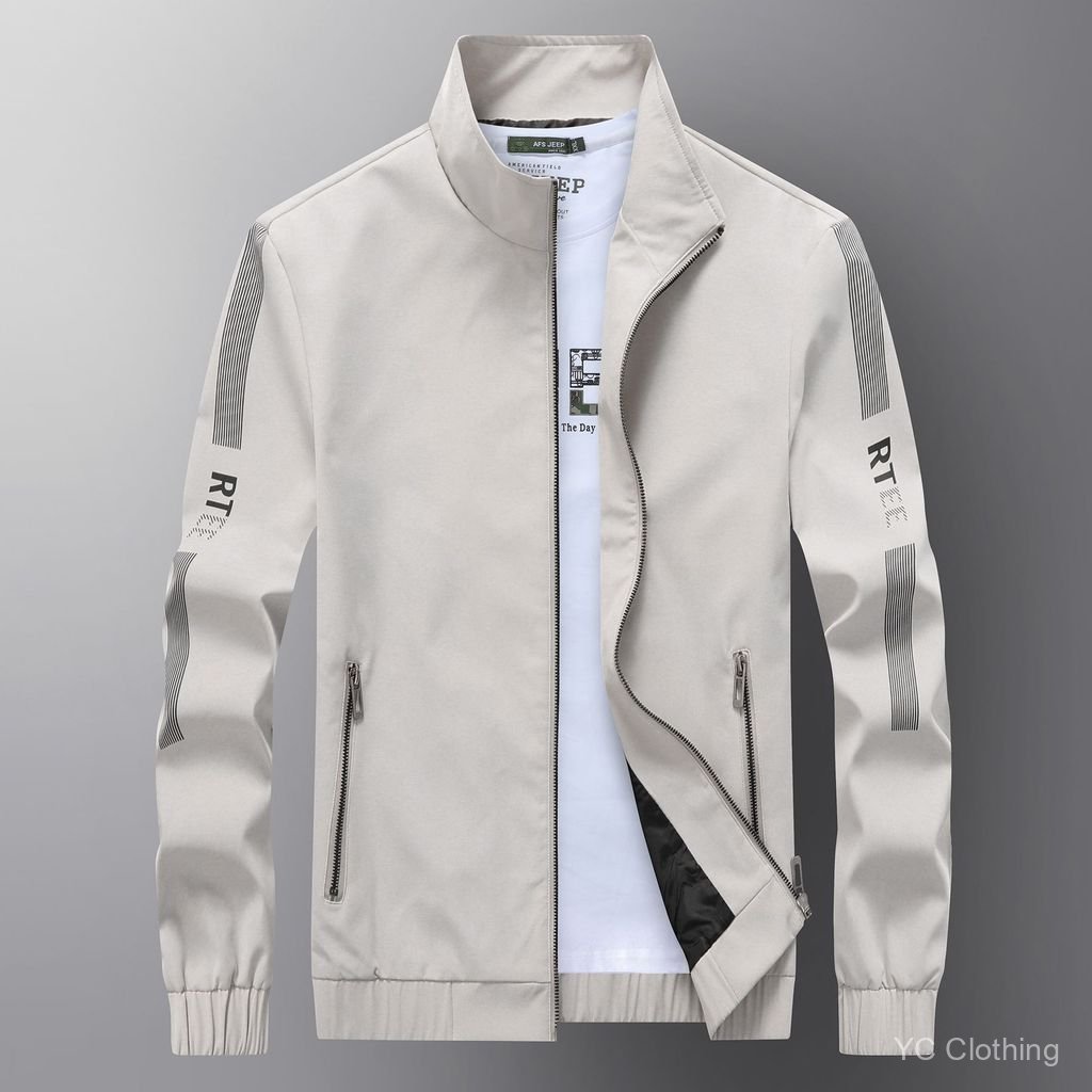 Áo Khoác Cổ Đứng Slim Fit Polyester Thoáng Khí, Phù Hợp Mùa Xuân và Thu