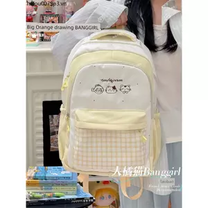 Nhật Bản ins Kẻ Sọc Thường Ngày Schoolbag Nữ Học Sinh Trung Học Trung Học Phù Hợp Với Đại Học Dễ Thương