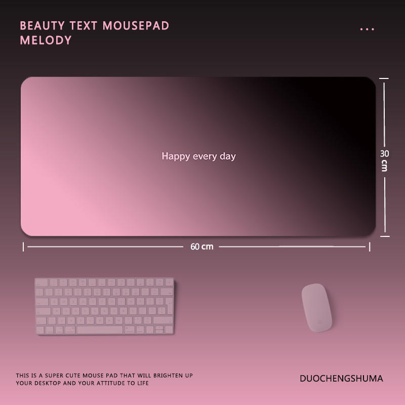 lót chuột da cỡ lớn thảm trải bàn làm việc chống thấm nước dầu mỡ màu gradient đen hồng tối giản kê bàn phím văn phòng đẹp