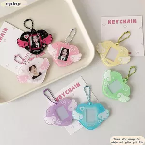 CPINCP Idol Photo Holder, Love Wings Mini Photocard Holder, Sáng Tạo 1 Inch Kawaii Túi Quà Tặng Mặt Dây Chuyền