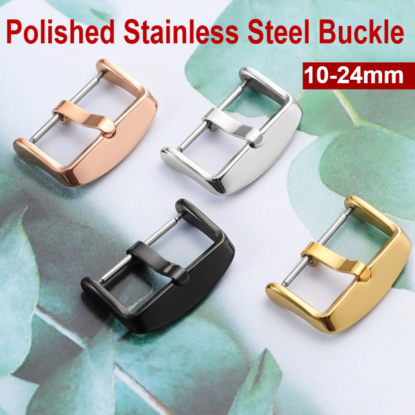 10-24mm Khóa đồng hồ bằng thép không gỉ được đánh bóng – Khóa Tang mạ IP chống phai 3.0mm, Khóa kim loại thay thế 12 / 14 / 16 / 18 / 20 / 22mm