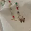 Mặt dây chuyền choker đá pha lê đính hạt bướm cầu vồng, phong cách retro bohemian dành cho nữ