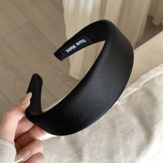 Hululu - Băng đô satin bóng xếp ly phong cách Pháp, đơn giản dễ thương