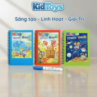 Tô màu nước ma thuật KidToys – tranh màu đa chủ đề tặng kèm bút vẽ cho bé