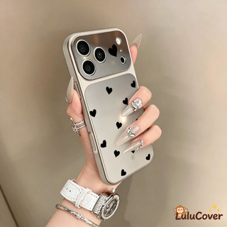 Ốp Gương 2in1 Cửa Sổ Lớn Love Heart Cho Redmi Note 15 14 13 Pro Plus SE Pro + 5G 4G INS Style Cover Sang Trọng Sáng Tạo Chống Sốc Vỏ Siêu Mỏng
