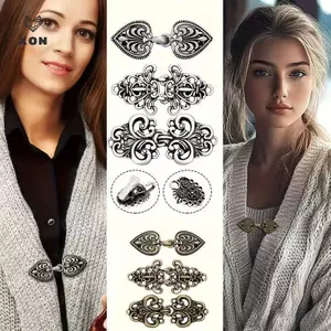 Cardigan Retro Thời Trang Mùa Đông, Kèm Khăn Choàng và Trâm Cài - Perfect Cho Tiệc và Hàng Ngày