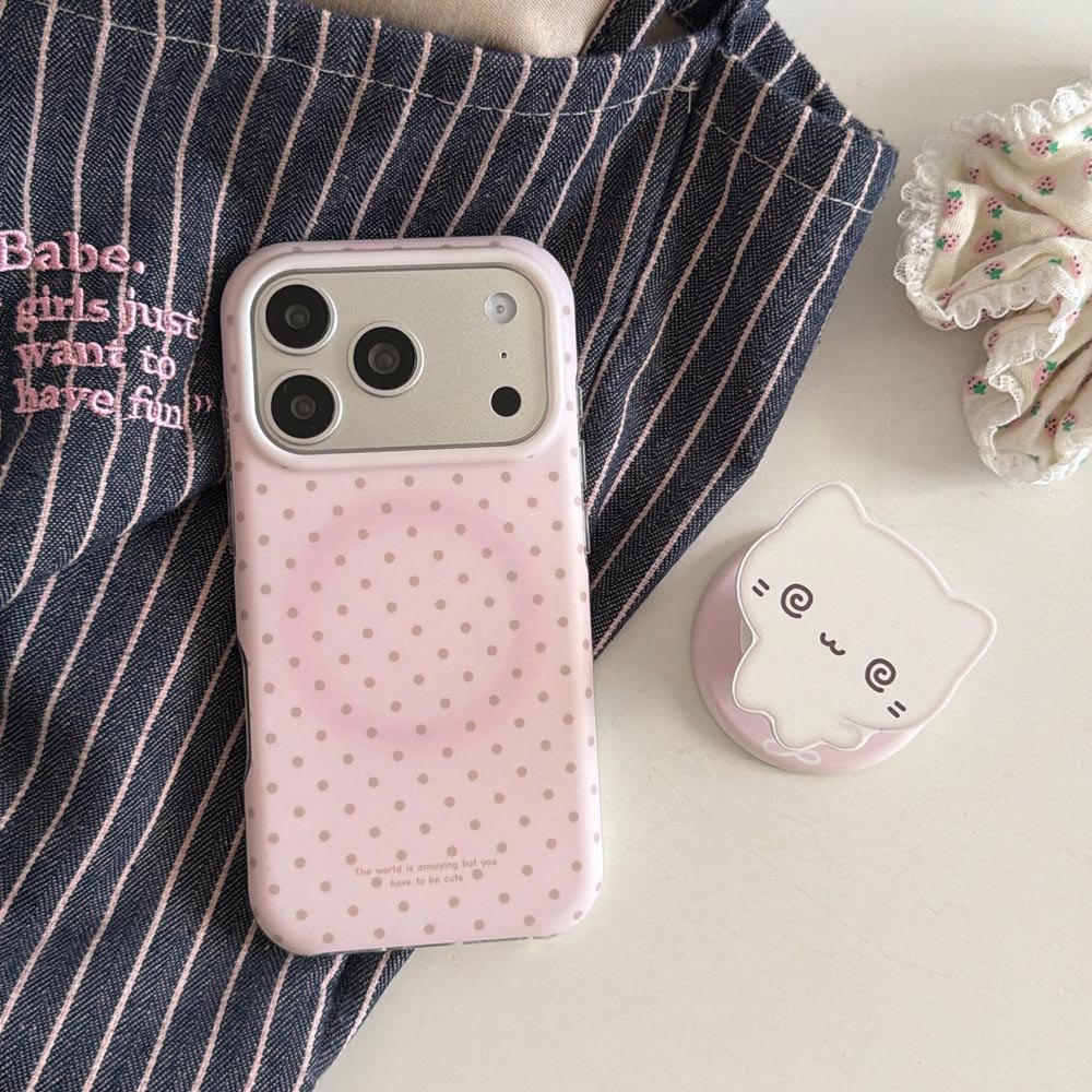Vỏ cứng Tương thích với iPhone 13 14 14Pro 14ProMax 15 15Pro 15ProMax 16 16Pro 16ProMax 17 17Pro 17ProMax Wave Point Vỏ nam châm họa tiết màu hồng