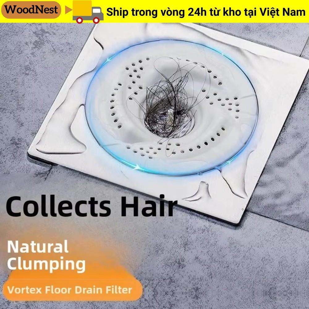 Máy Thu Tóc GỖ NHẤT, Nắp Thoát Nước Xoay Chống Tắc, Thiết Kế Lưới Chống Lỗi Hiện Đại Bồn Rửa Lọc Phòng Tắm