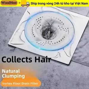 Máy Thu Tóc GỖ NHẤT, Nắp Thoát Nước Xoay Chống Tắc, Thiết Kế Lưới Chống Lỗi Hiện Đại Bồn Rửa Lọc Phòng Tắm