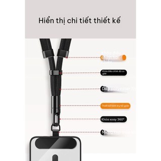 Dây đeo cổ điện thoại chống rơi điều chỉnh độ dài Có thể điều chỉnh،Giải phóng đôi tay khi chụp ảnh, di chuyển