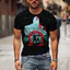 Mẫu áo thun nam thoáng khí thiết kế hình cổ động vật huyền thoại, trendy cho mọi ngày