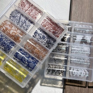 FANGHUI Họa Tiết Sọc Đen Trắng, Ren, Sequin, Dán Móng Tay DIY, Hiệu Ứng Nghệ Thuật