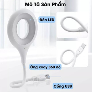Đèn LED USB di động công suất 2W, Đèn ngủ xoay 360 độ, Đèn bàn cắm máy tính laptop tiết kiệm điện