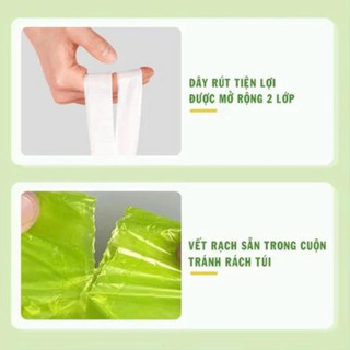 Cuộn 100 Túi Rác Ngải Cứu Khử Mùi Chống Côn Trùng Chịu Lực Tốt Tự Phân Huỷ Thân Thiện Môi Trường 45x40cm