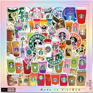 100 sticker ly uống cà phê s t a r b u c k mẫu mới 2026 cực hot chống nước tốt