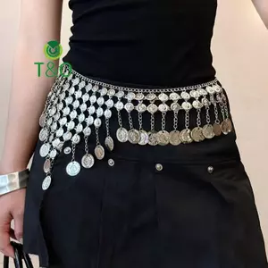 Dây Thắt Lưng Kim Loại Bạc Cổ Điển, Phong Cách Bohemian và Dân Tộc