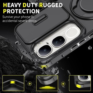 Vivo Y21d Vòng Từ Tính Giá Đỡ Ô Tô Dành Cho Vivo Y21d Y 21d Y31 Y 31 Vivo21d 4G 5G 2025 Armor Vỏ Chống Sốc Trượt Cửa Sổ Camera Bảo Vệ PC Cứng Ốp điện thoại Vỏ