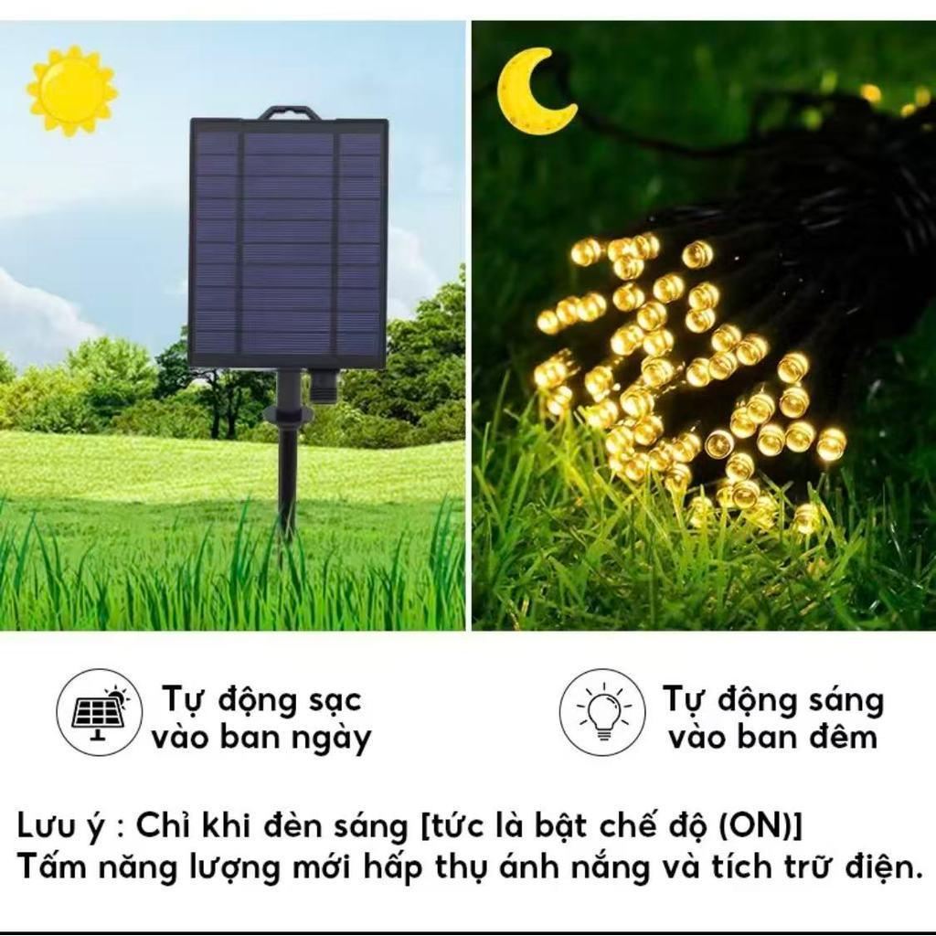 Dây Đèn Led Năng Lượng Mặt Trời 8 Chế Độ Có Nút Cảm Ứng Chống Nước Trang Trí Sân Vườn/Giáng Sinh/12m