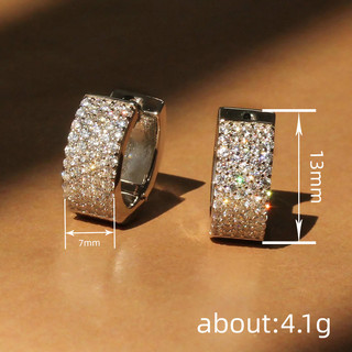 Vòng bông tai bạc sterling S925 và zircon, trang sức thời trang đơn giản, quà tặng nữ