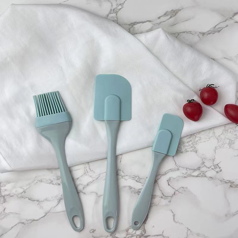 M5 Bộ dụng cụ làm bánh 3 món silicon gồm chổi cọ quét dầu ăn,spatula trộn bột,phới dẹt silicone đánh