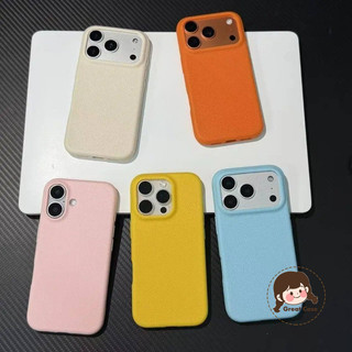 Ốp Điện Thoại Da PU Thẩm Mỹ Cho iPhone 17 Pro Max Air 16E 16 Pro Max 16 Plus 15 Pro Max 17ProMax 16ProMax 15ProMax Macaron Màu Vỏ Mềm Mờ Dễ Thương Chống Rơi