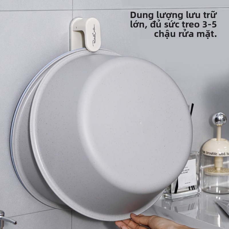 Chậu Rửa Móc Phòng Tắm Không Đục Lỗ Kệ Bảo Quản Nhà Vệ Sinh Mạnh Dính Móc Giá Để Đồ Nhà Vệ Sinh