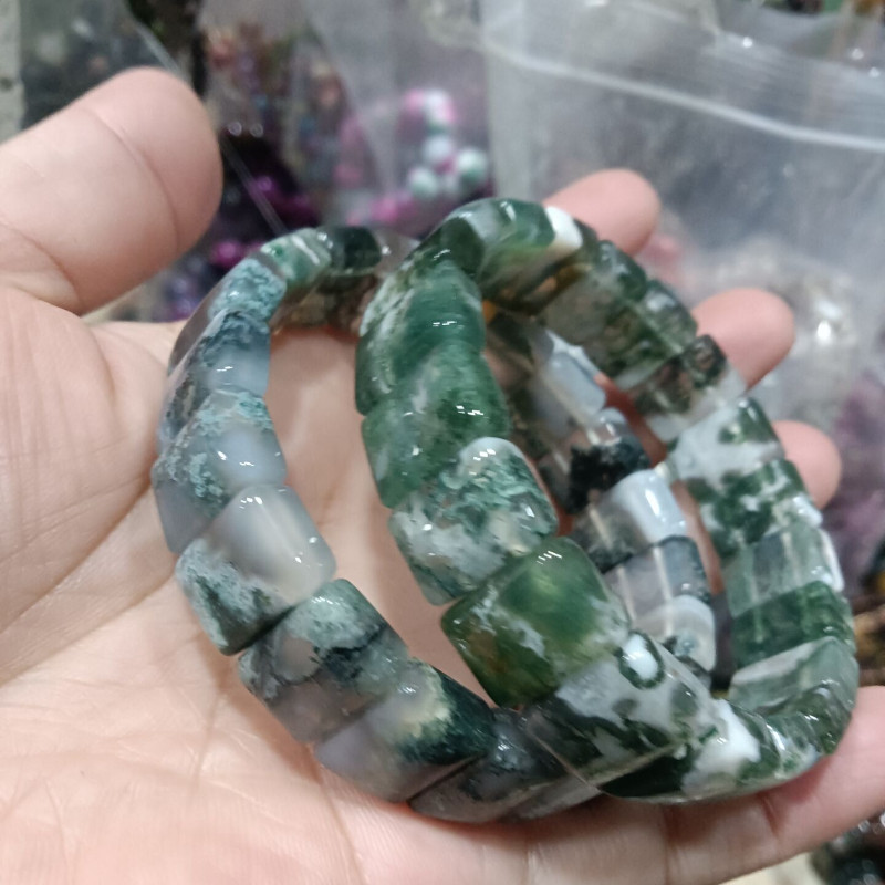 Trang sức mã não thủy sinh màu sắc tự nhiên, phong cách Bohemian nam nữ