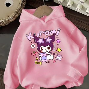 Áo Hoodie trẻ em Kuromi dài tay hoạt hình Áo kiểu đơn giản để mặc hàng ngày