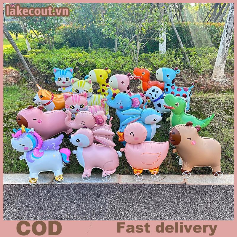 Lưới 4D Hoạt Hình Lá Bóng Voi Đứng Bóng Bay Đi Bộ Có Bánh Xe Cho Trẻ Em Trang Trí Tiệc Sinh Nhật Cho Bé Tắm Linh cẩu