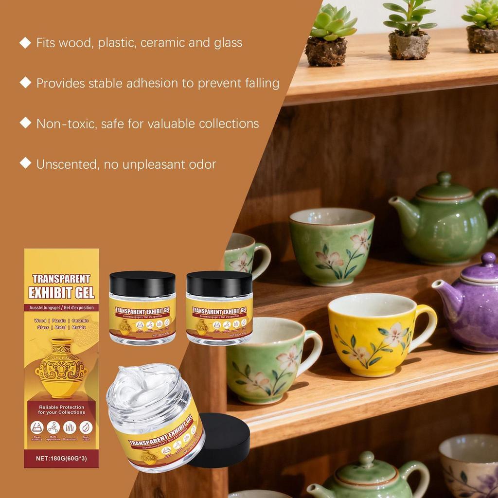 Clear Museum Gel Có thể tháo rời Bảo tàng di động trong suốt Bộ sưu tập Putty Hiện vật Trang trí Sáp cho cửa hàng thủy tinh kim loạiidaevn