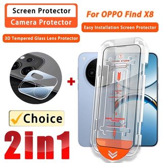 [Hỗ trợ mở khóa vân tay] Phim thủy tinh 2 TRONG 1 cho OPPO Find X8 Kính cho OPPO Find X8 X9 Pro Plus X7 X6 X5 X3 X2 Pro Ultra Neo 4G 5G Phim ống kính 3D & Bảo vệ màn hình