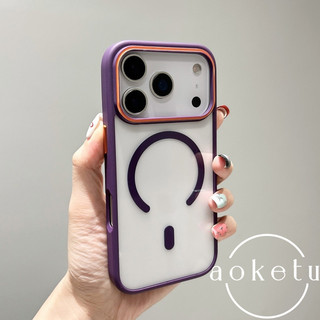 Khung chặn màu thích hợp cho vỏ điện thoại Apple 17pro màu đen mờ cảm giác da iPhone 16promax hút từ tính 15pro / 14 / 13 / 12 ốp lưng acrylic trong suốt chống rơi