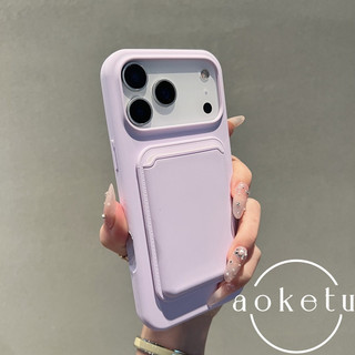 Hộp đựng thẻ từ chất lỏng tích hợp vỏ điện thoại Apple 17 Promax, nút máy ảnh 16 / 15 / 14 / 13 / 12, silicon mềm màu trơn đơn giản bao gồm tất cả vỏ chống rơi