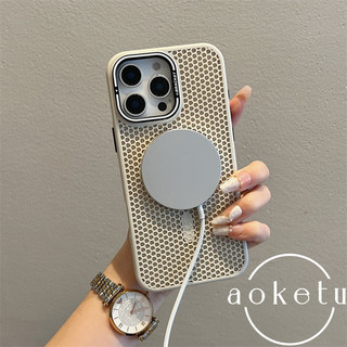 Lưới tản nhiệt thoáng khí khung kim loại Vỏ điện thoại từ tính thích hợp cho iPhone 11 12 13 14 15 16 Pro Max Bao gồm tất cả vỏ cứng silicon chống rơi