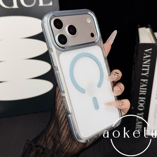 Cạnh hai màu thích hợp cho ốp điện thoại iPhone 17 Promax, khung kim loại cao cấp 17 trong suốt cao cấp, lỗ lớn 17 Pro silicon chống rơi Vỏ bảo vệ từ tính không khí