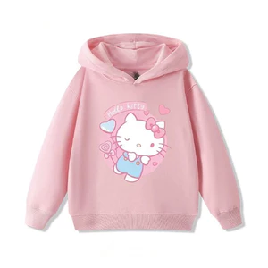 Áo Hoodie hoạt hình Hello Kitty dành cho trẻ em Áo chui đầu nhẹ hàng ngày dễ thương