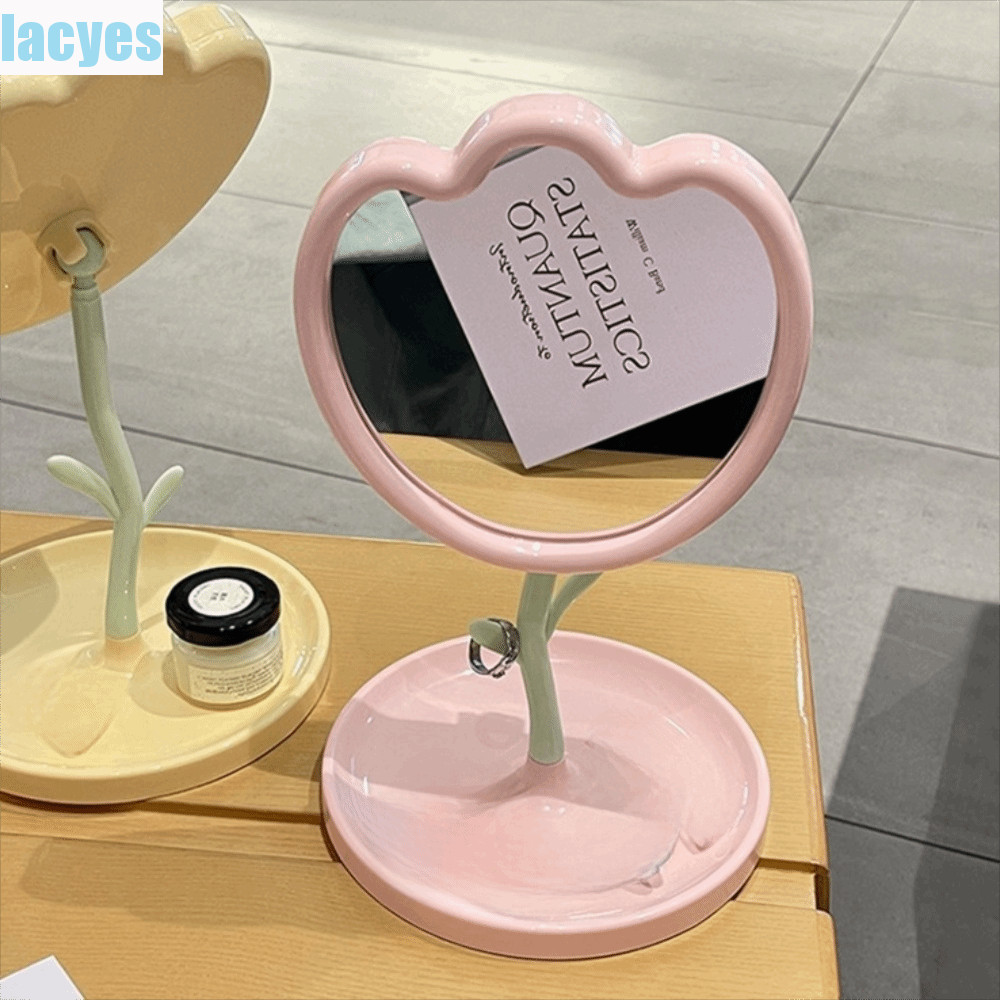 Gương trang điểm hình hoa Tulip LACYES, Gương trang điểm để bàn cổ điển dễ thương, Gương bàn một mặt có độ phân giải cao đa chức năng Phòng ngủ