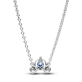 Vòng cổ bạc Disney với mặt dây chuyền hình xe bí ngô