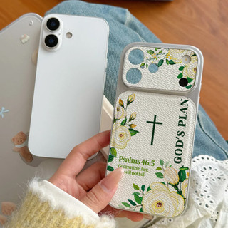 Ốp điện thoại God 's Plan cho iPhone 17 / 16 / Pro Max / 15Plus / 14 / 13 / 12 / 11 / Kết cấu da phủ kim loại Vỏ bảo vệ chống sốc và chống rơi