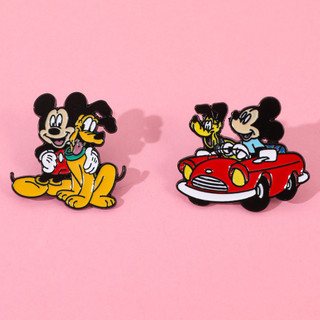 2 Chiếc Hoạt Hình Dễ Thương Goofy & Mickey Kim Loại Men Chân Anime Đáng Yêu Hợp Kim Thổ Cẩm Ba Lô Phụ Kiện