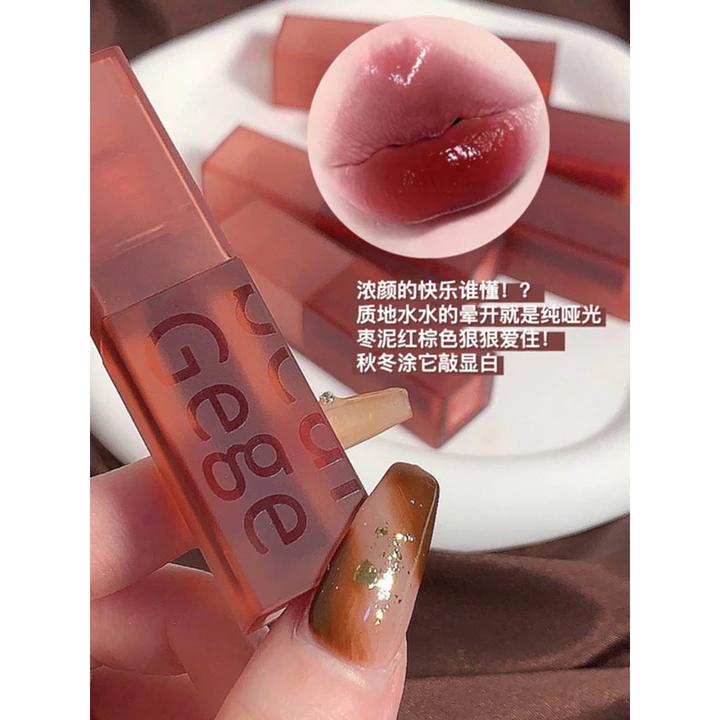 Nhung Lip Glaze Matte Lip Mud Matte Whiteing Mousse Son Môi Thu Đông Niche Giá Rẻ Retro Đỏ Nâu Son Bóng Son Môi