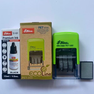 Combo con dấu ngày tháng năm Shiny Pet 300 và hộp mực chuyên dụng đóng lên mọi chất liệu