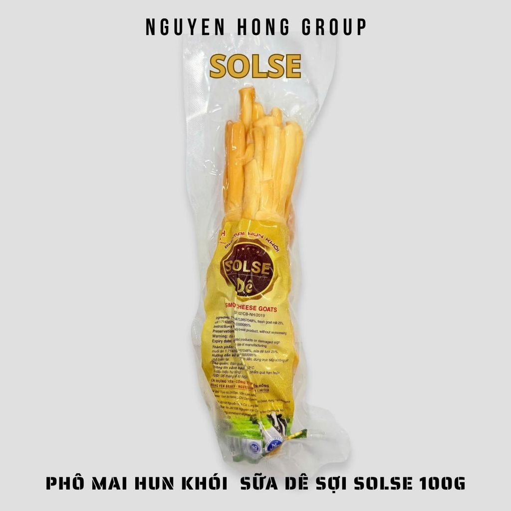 Phô mai hun khói mặn sữa dê sợi SOLSE 100g phomai ăn vặt xé sợi cheeze
