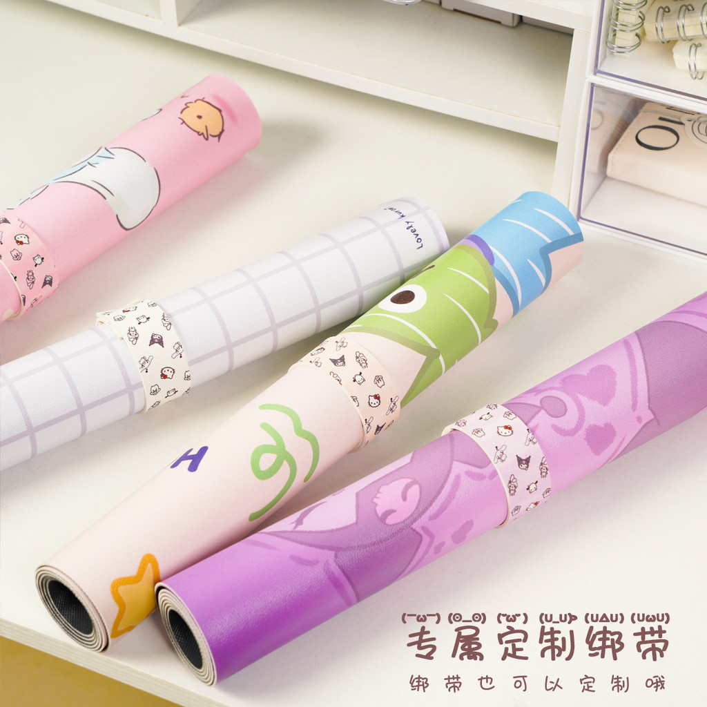Thảm Trải Bàn Làm Việc Chống nước miếng lót chuột cỡ lớn dễ thương da hai mặt 1.5mm chống ồn ký túc xá học sinh sanrio 35x80cm
