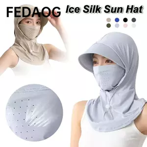 Mũ Che Nắng Vành Rộng Bằng Lụa FEDAOG - Khô Nhanh, Chống Tia UV, Thoáng Khí & Có Khăn Choàng