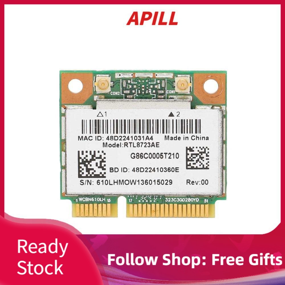 Thẻ Mạng Không Dây Apill Rtl8723Ae 300m + Bluetooth4.0 Half Mini Pci-E Wlan Wifi